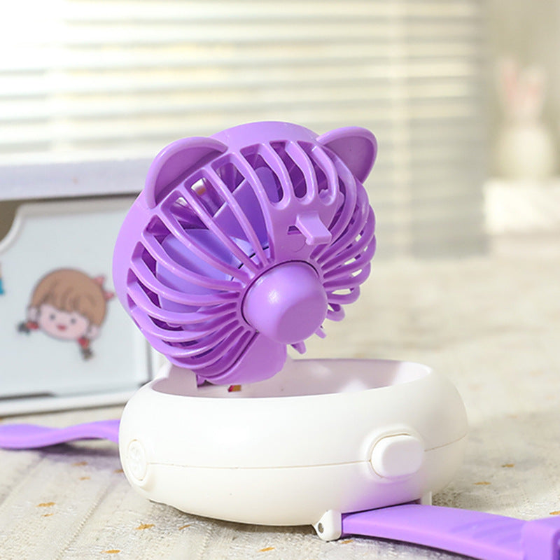 Women Portable Hand Fan with Cute Animal Design Bowlift