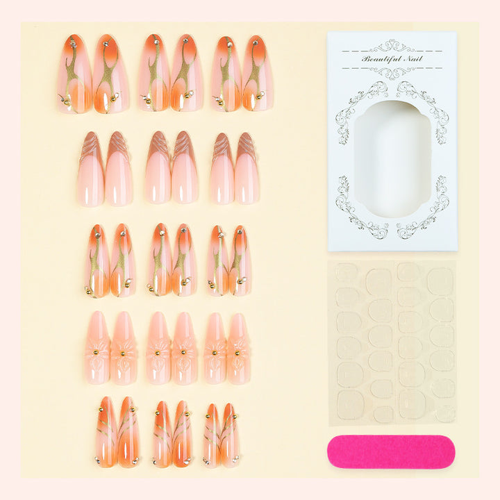 Nail art set with floral designs and glitter accents Bowlift