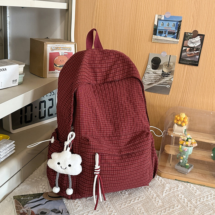 Checkerboard Patterned Casual Backpack