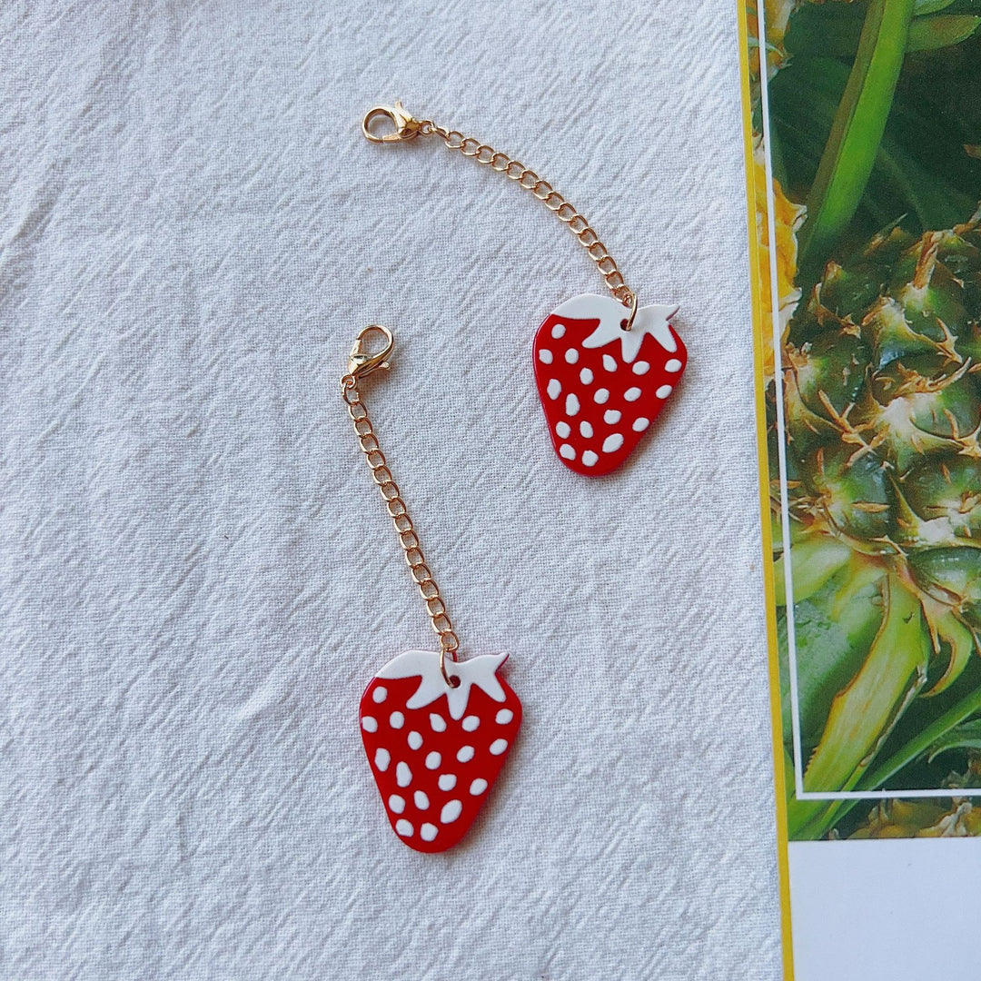 Charming Strawberry Pendant Earrings Bowlift