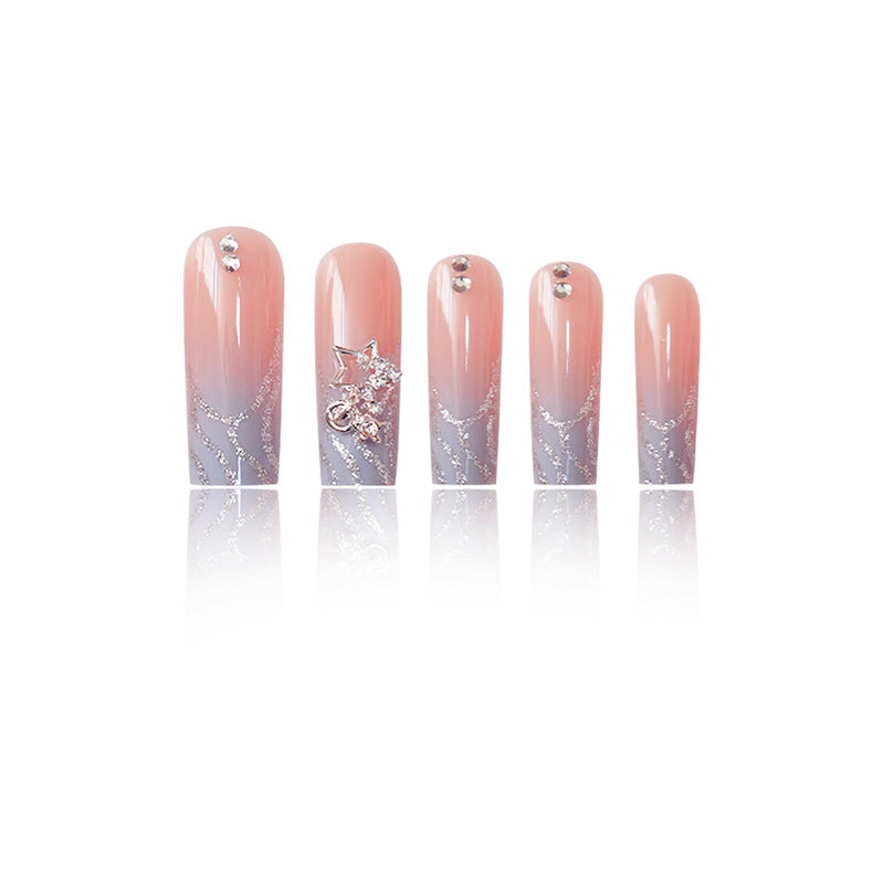 Glamorous 3D Star Pattern Press-On Nails Bowlift