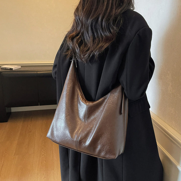Premium Leather Slouchy Handbag Bowlift