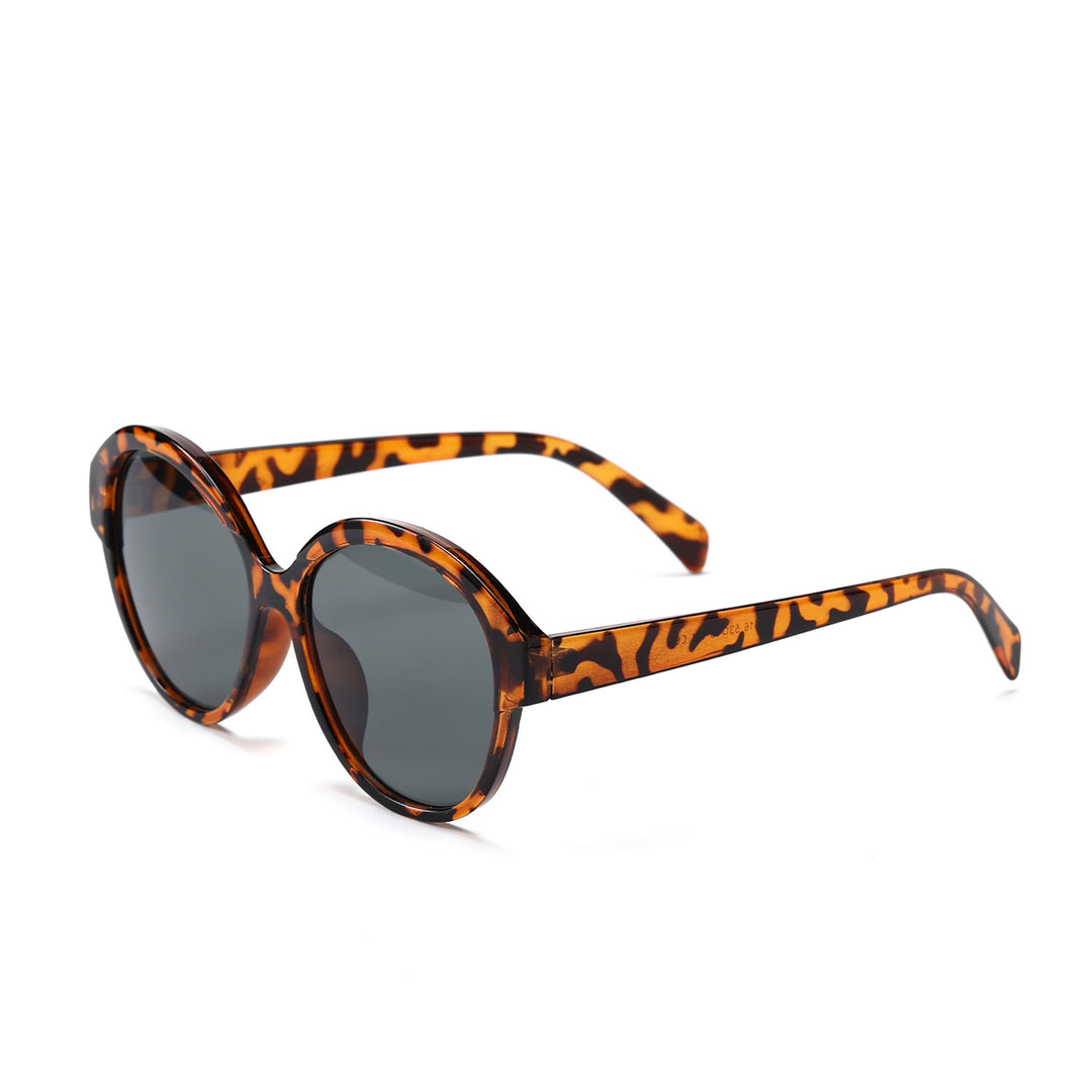 Women's round fashionable sunglasses with striking leopard pattern Bowlift