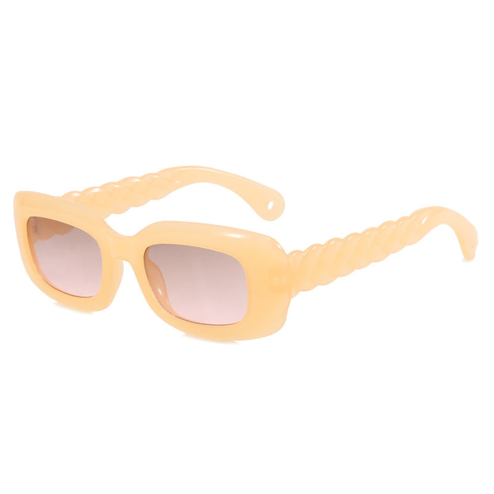Women's fashionable square sunglasses with unique twisted temple design Bowlift