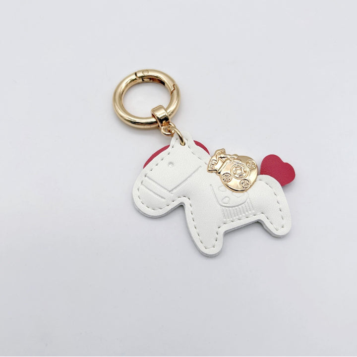 Animal-Shaped Leather Keychain Bowlift