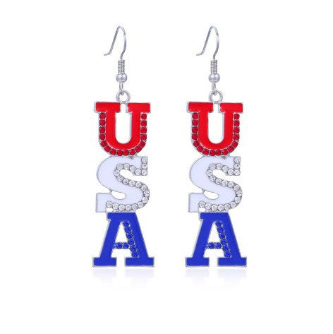 Ladies playful star earrings with crystal embellishment and hook closure Bowlift