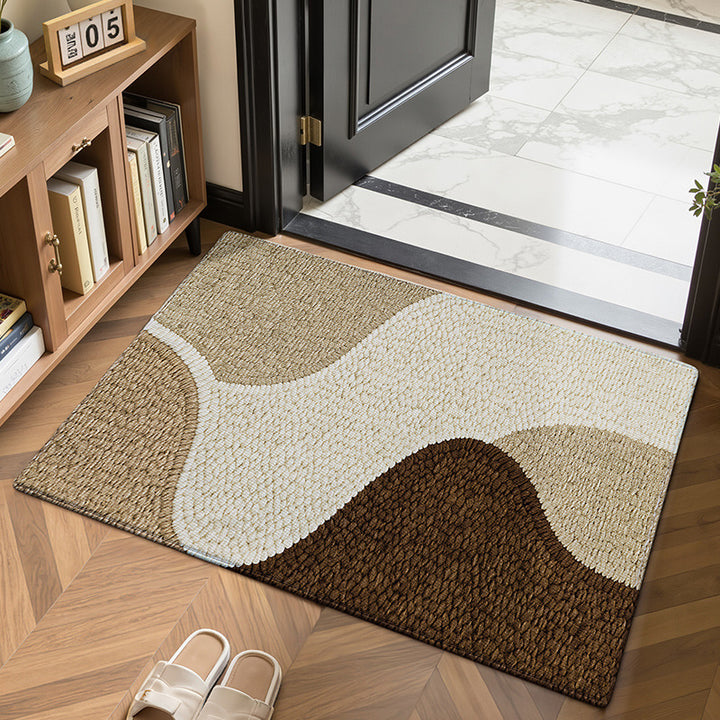 Textured Leaf Print Entrance Mat Bowlift