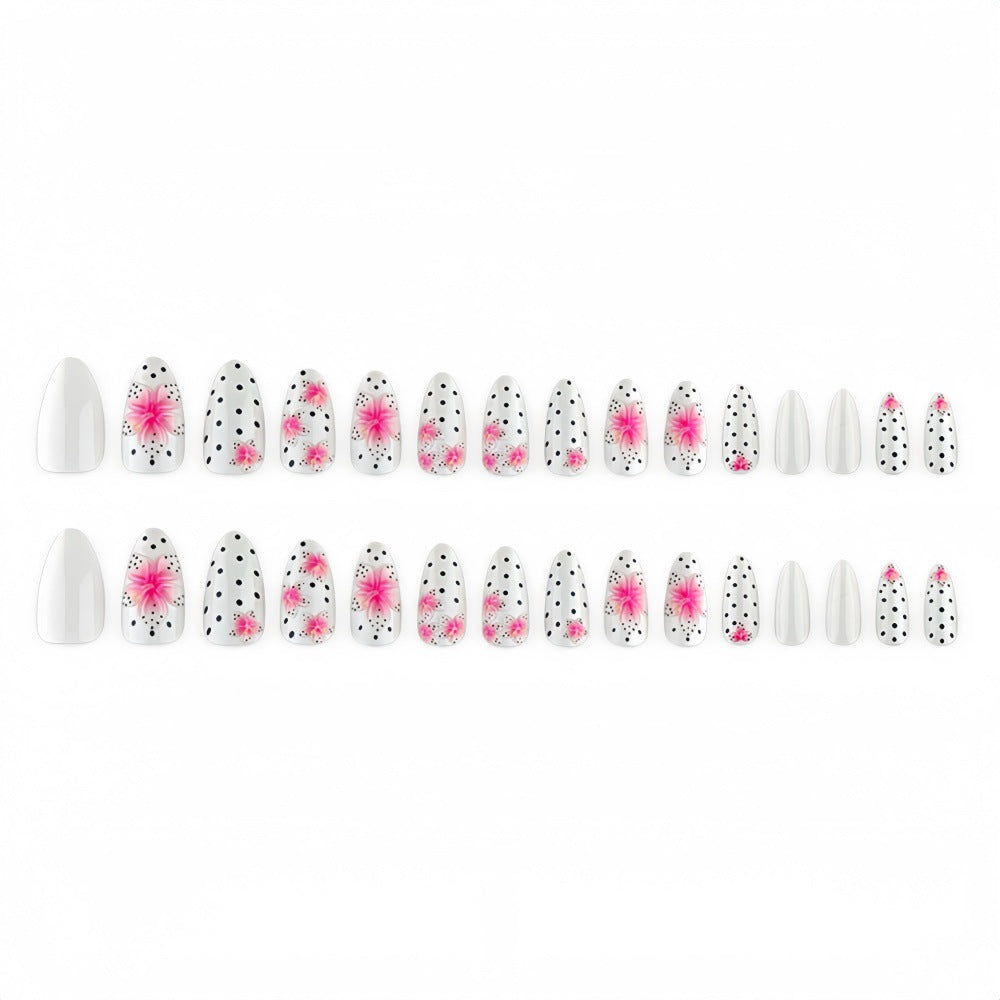 Premium Artificial Nails with 3D Flower Design Bowlift