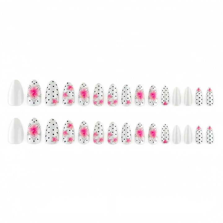 Premium Artificial Nails with 3D Flower Design Bowlift