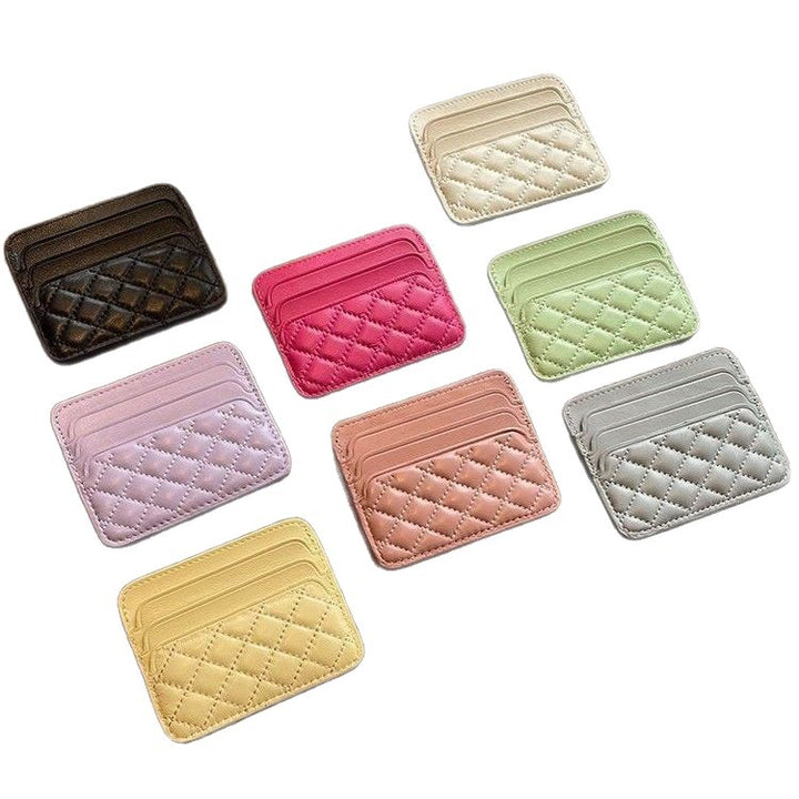 Quilted Leather Card Holder Bowlift