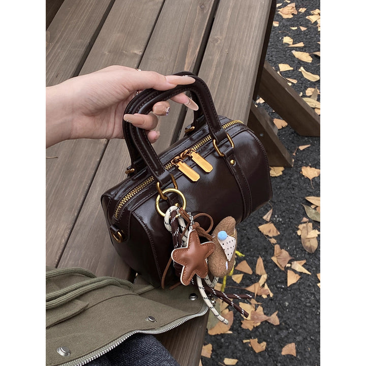 Soft Leather Handheld Satchel Bowlift