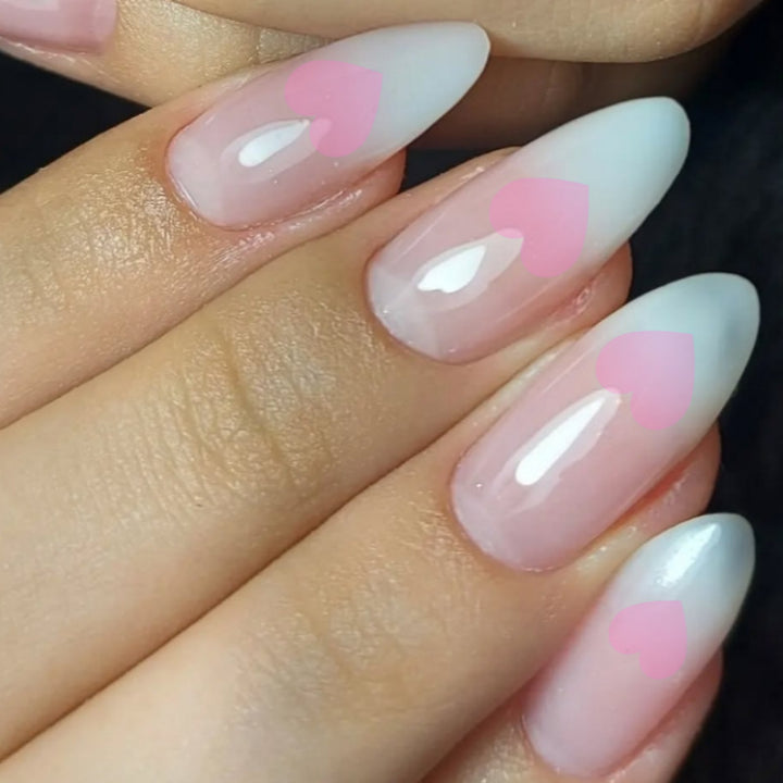 Heart-Accent Press-On Nail Set Bowlift