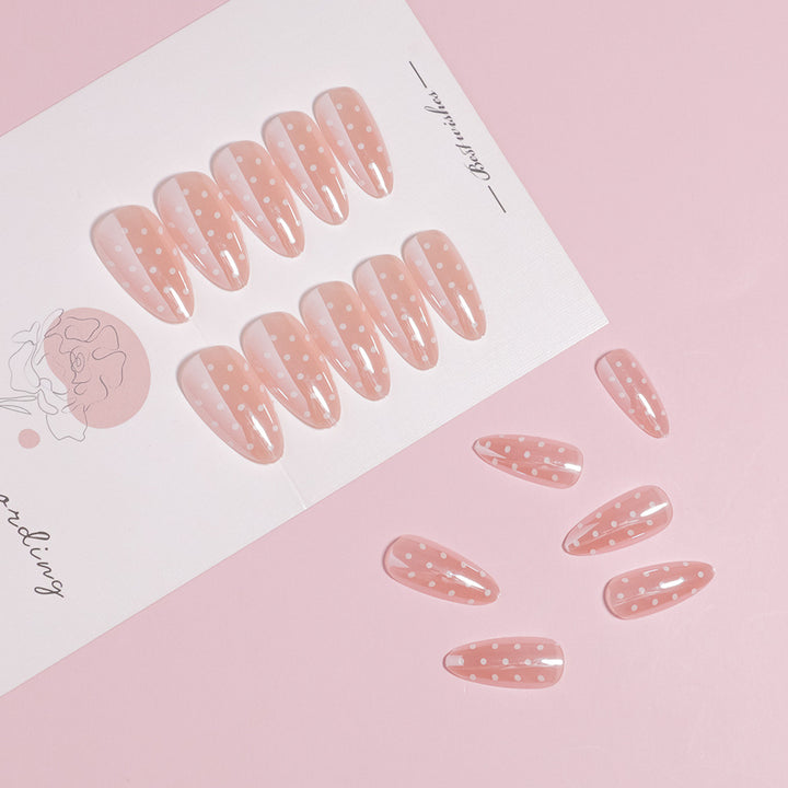 Artistic Polka Dot Stiletto Press-On Nails Bowlift