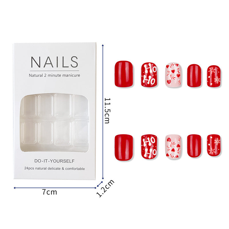 Artificial Nails with Festive Christmas Design Bowlift