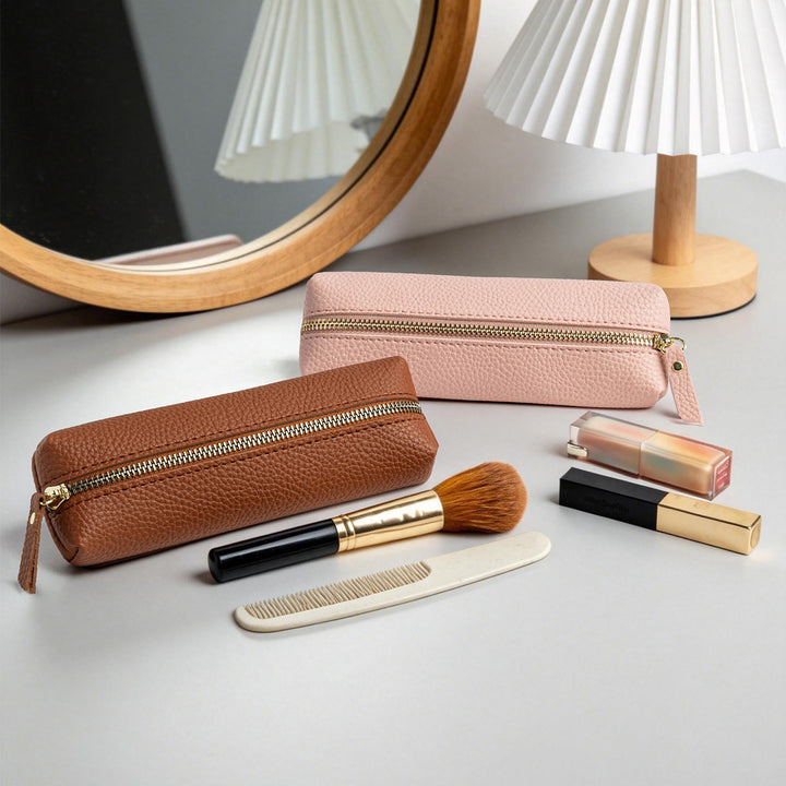 Leather Zippered Pencil Case Bowlift
