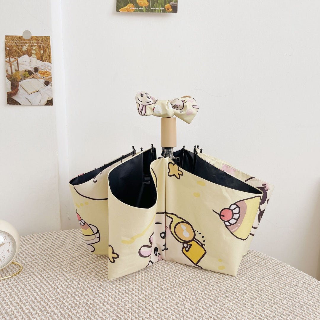 Women's Folding Umbrella with Playful Animal Design Bowlift
