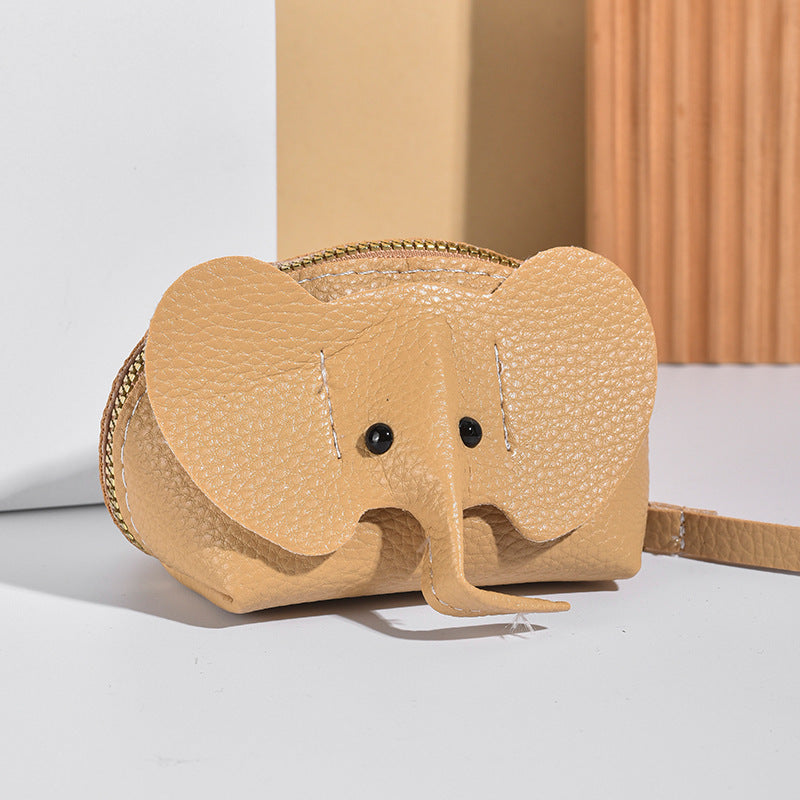 Cute Elephant-Themed Zippered Coin Purse Bowlift