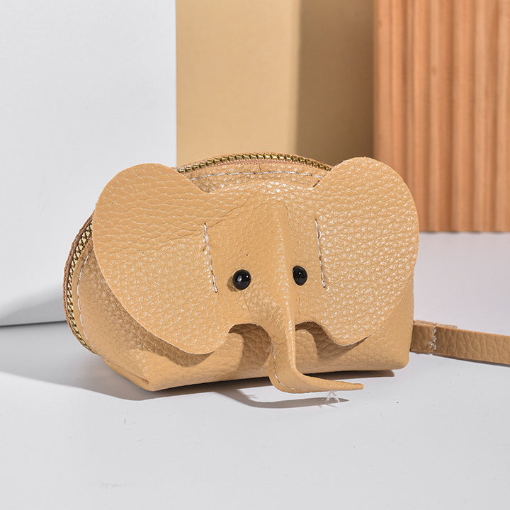 Cute Elephant-Themed Zippered Coin Purse Bowlift