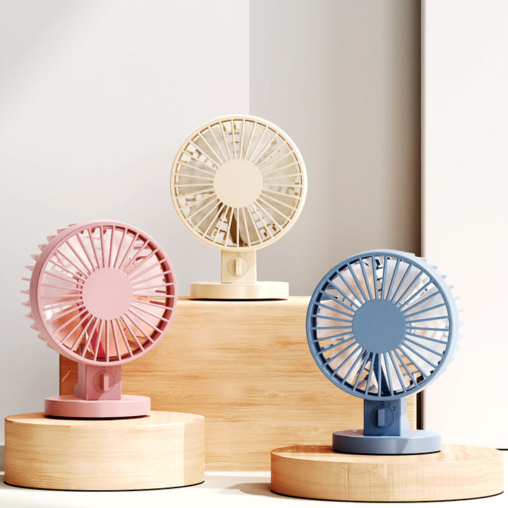 Ladies portable mini table fan with height-adjustable base Bowlift