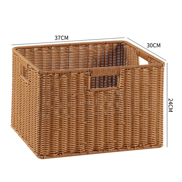 Handcrafted Rectangular Wicker Storage Bin Bowlift