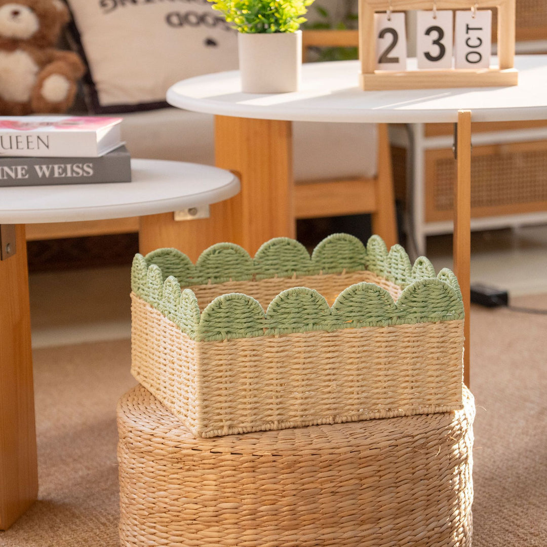 Decorative Scalloped Storage Basket Bowlift