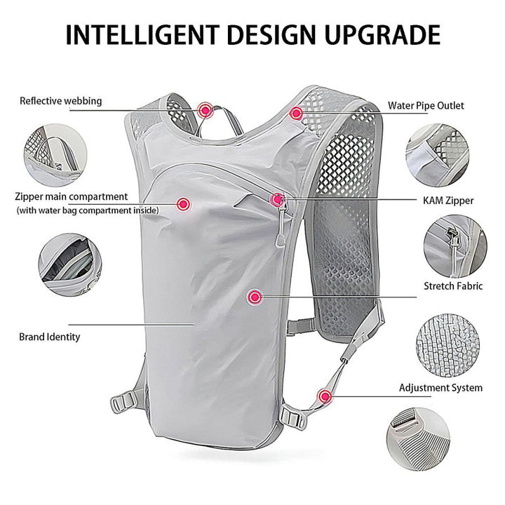 Sporty Hydration Backpack with Breathable Mesh Inserts Bowlift