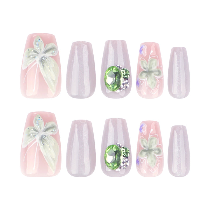 Elegant Nail Art with Floral Accents Bowlift