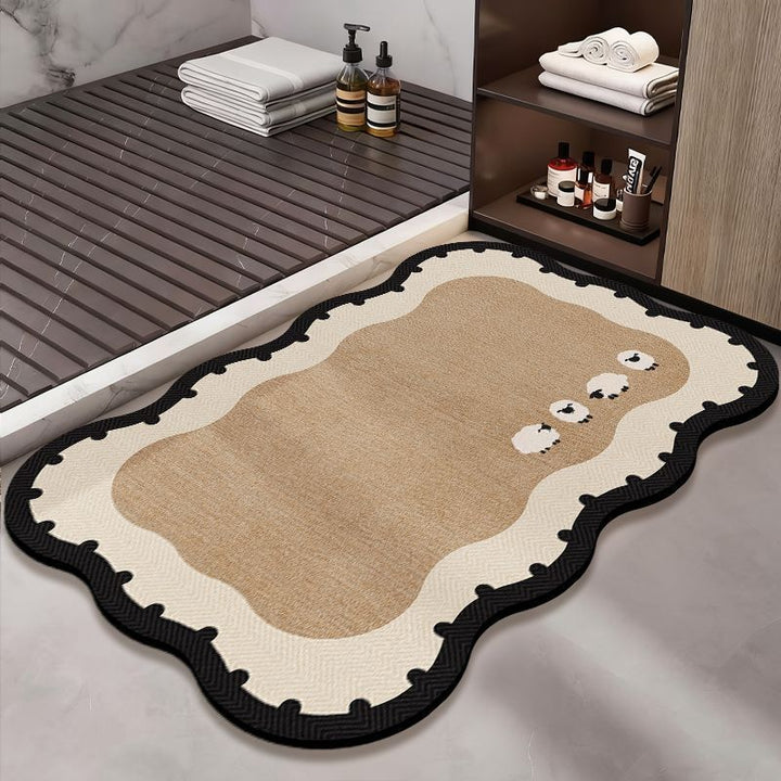 Decorative Pet-Themed Bath Mat Bowlift