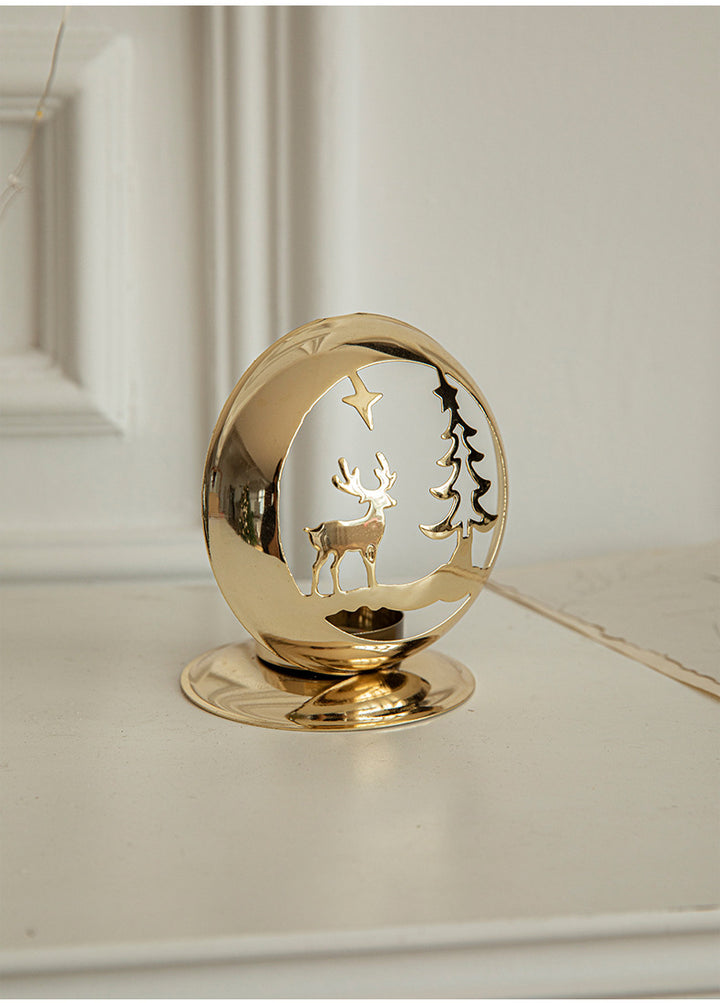 Golden Projection Iron Art Christmas Lantern