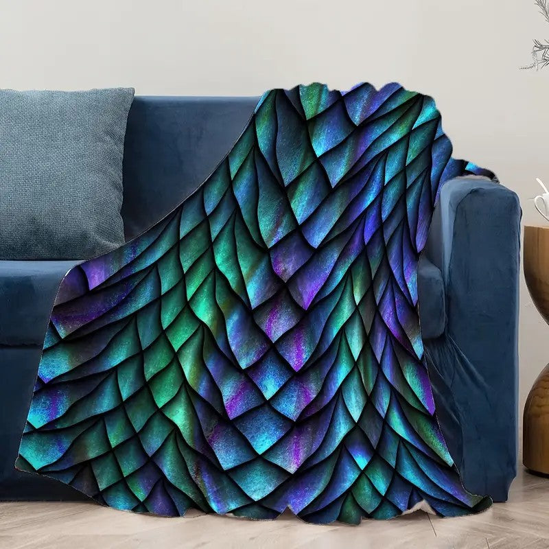 Women's cuddly blanket with shimmering scale pattern Bowlift