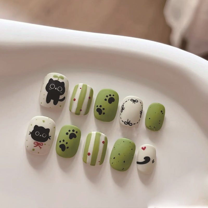Creative art press-on nails with playful animal design Bowlift