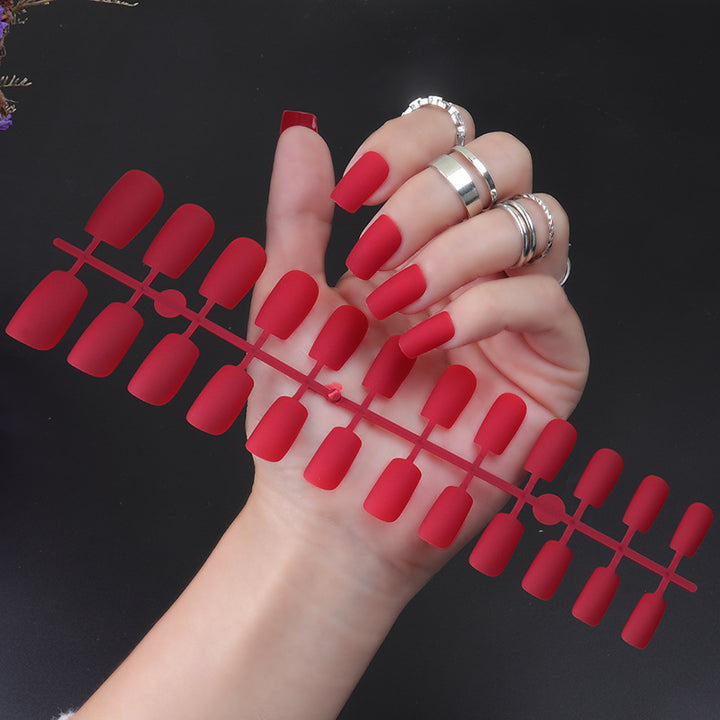 Matte Finish Long Stiletto Press-On Nails Bowlift