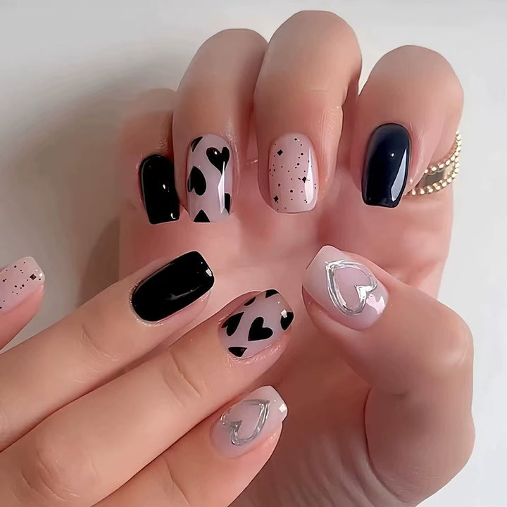 Artistic Heart-Themed Nail Extensions Bowlift