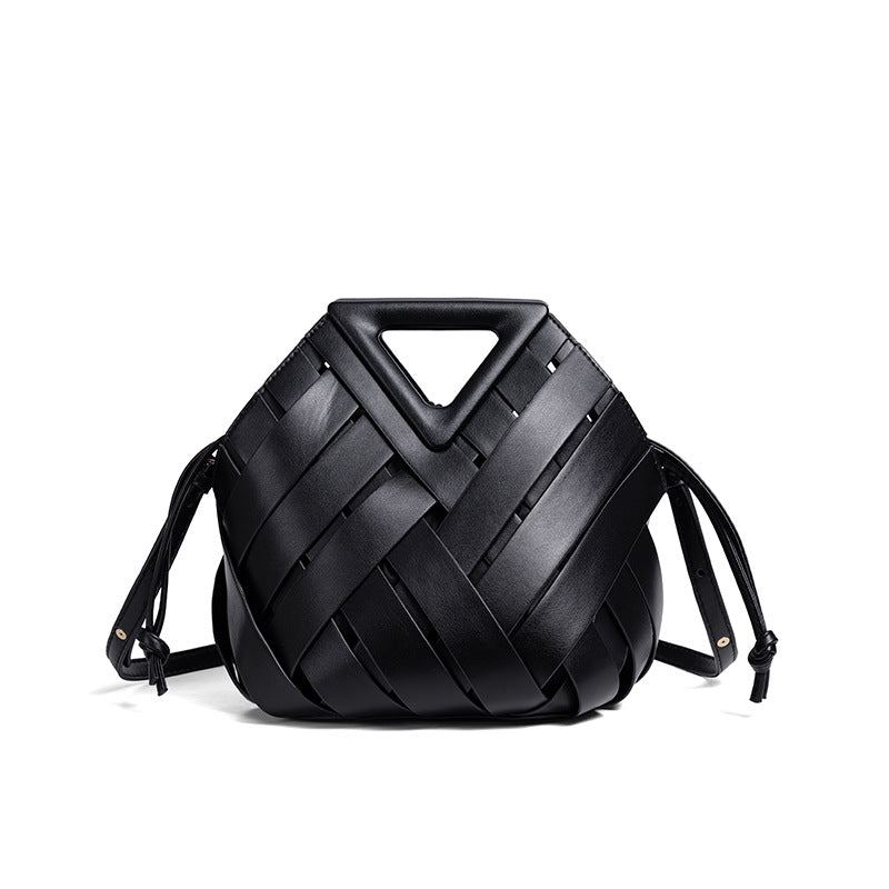 Handcrafted Woven Leather Shoulder Bag Bowlift