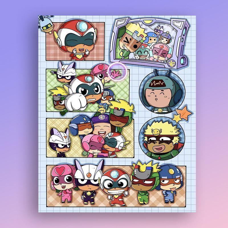 Cartoon Character Sticker Art Print Bowlift