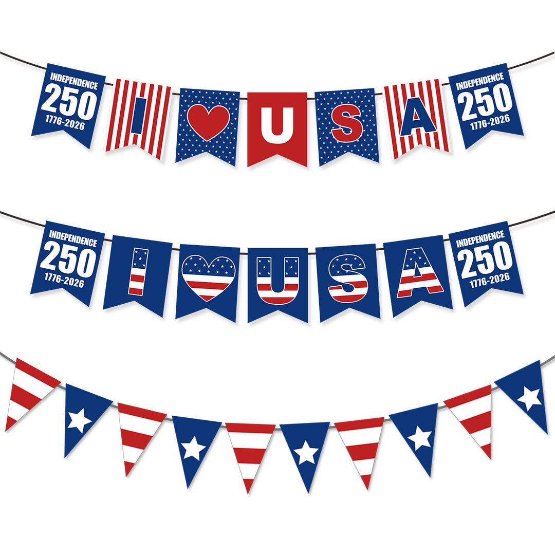 Unisex nan bunting with star motifs and stripes, weatherproof polyester party decoration Bowlift