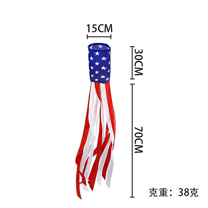 Unisex nan tubular windsock wind streamer with long ribbon tails and swivel hook Bowlift