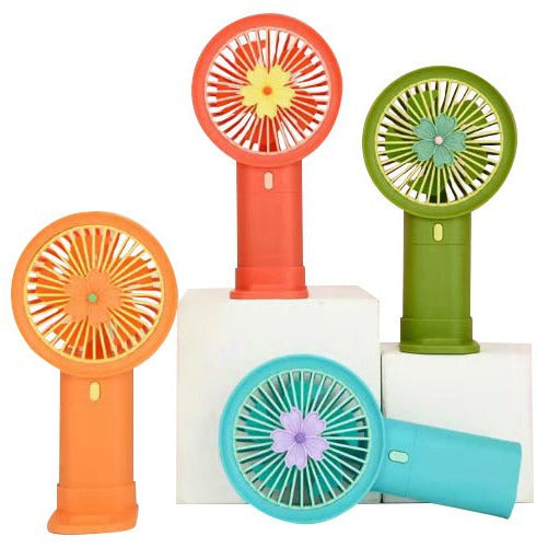 Unisex Portable Mini Hand Fan with Attractive Floral Pattern Bowlift
