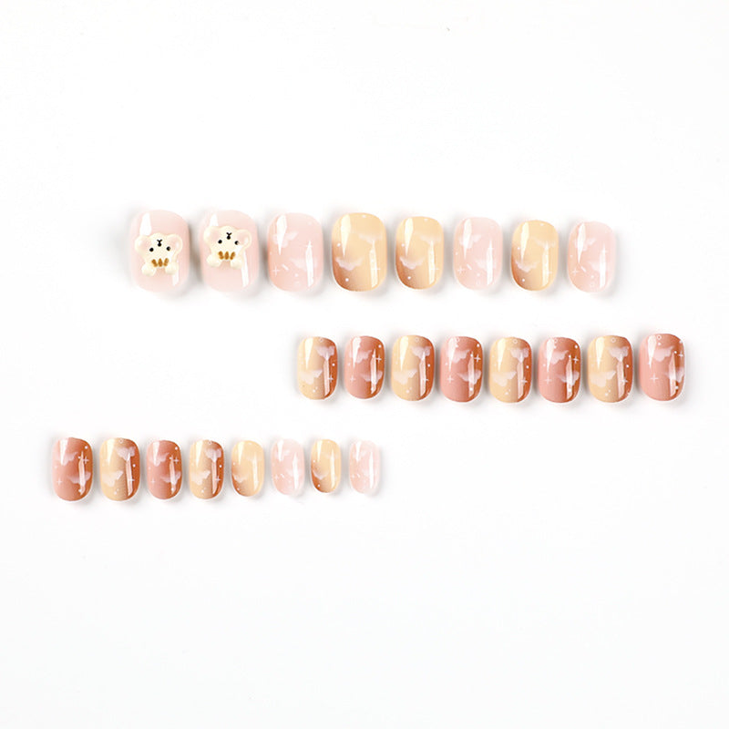 Artificial nail art with cloud design Bowlift