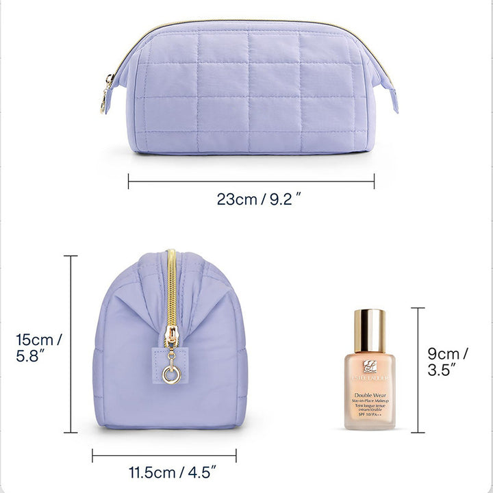 Padded cosmetic bag with elegant zipper Bowlift