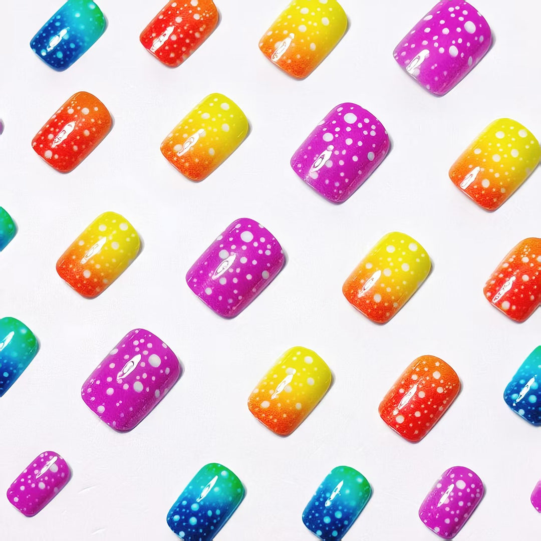 Vibrant Gradient Nail Art Bowlift