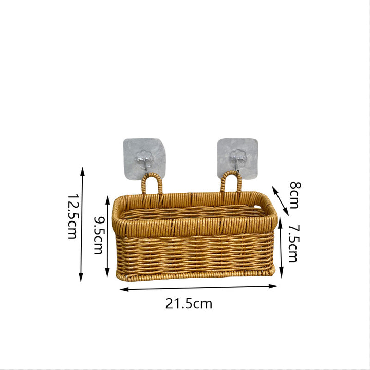 Decorative Wall-Mounted Wicker Storage Basket Bowlift