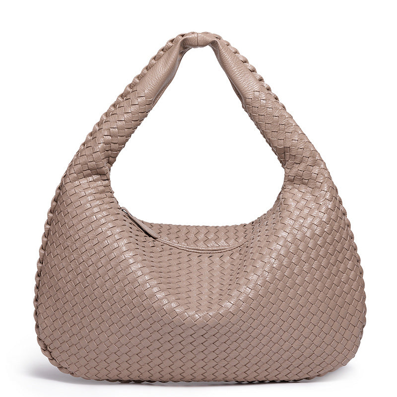 Woven Leather Shoulder Bag Bowlift