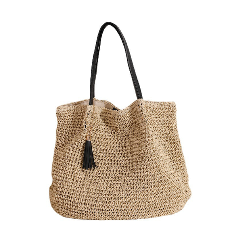 Durable basket bag with synthetic leather handle reinforcement Bowlift