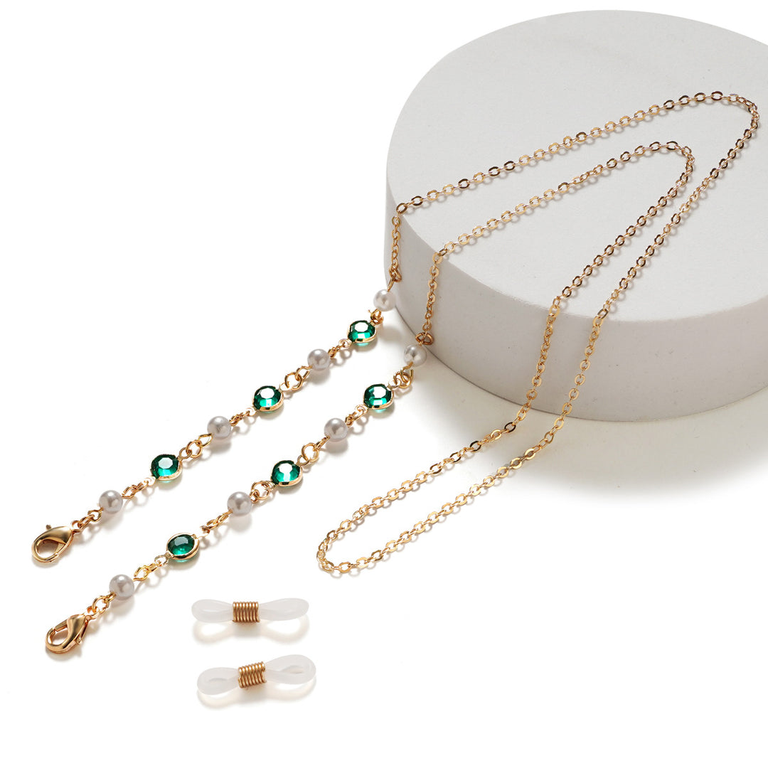 Premium Pearl and Amethyst Eyewear Chain Bowlift