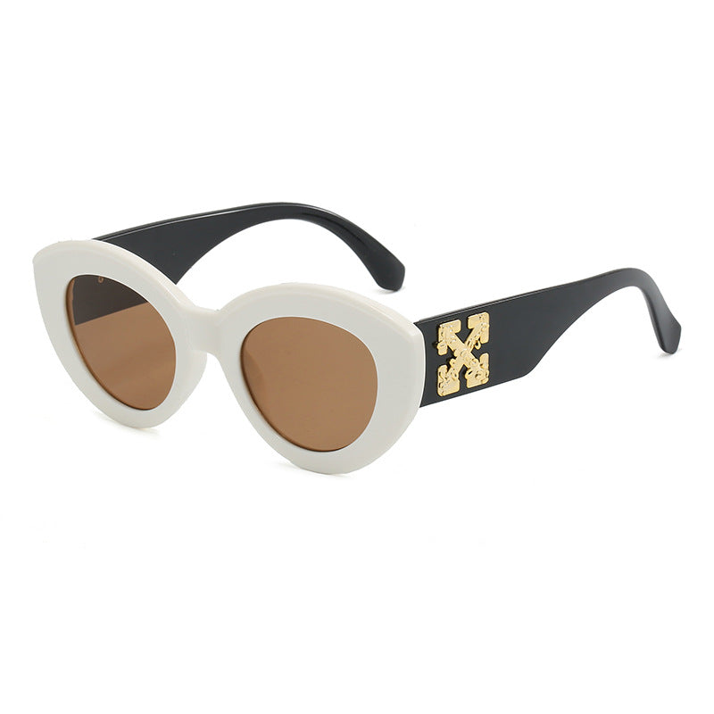 Women's Cat-Eye Sunglasses with Luxurious Accents and Sturdy Plastic Frame Bowlift