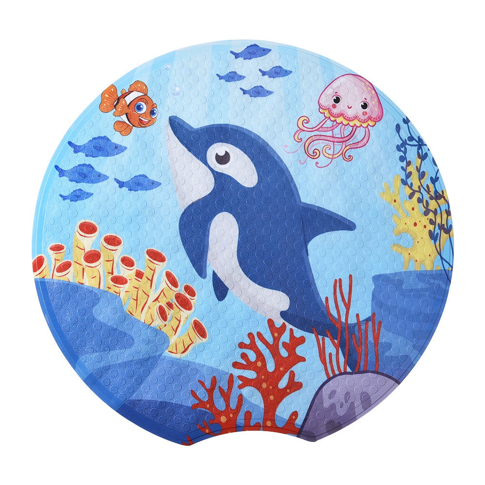 Cartoon Ocean-Themed Bath Mat Bowlift
