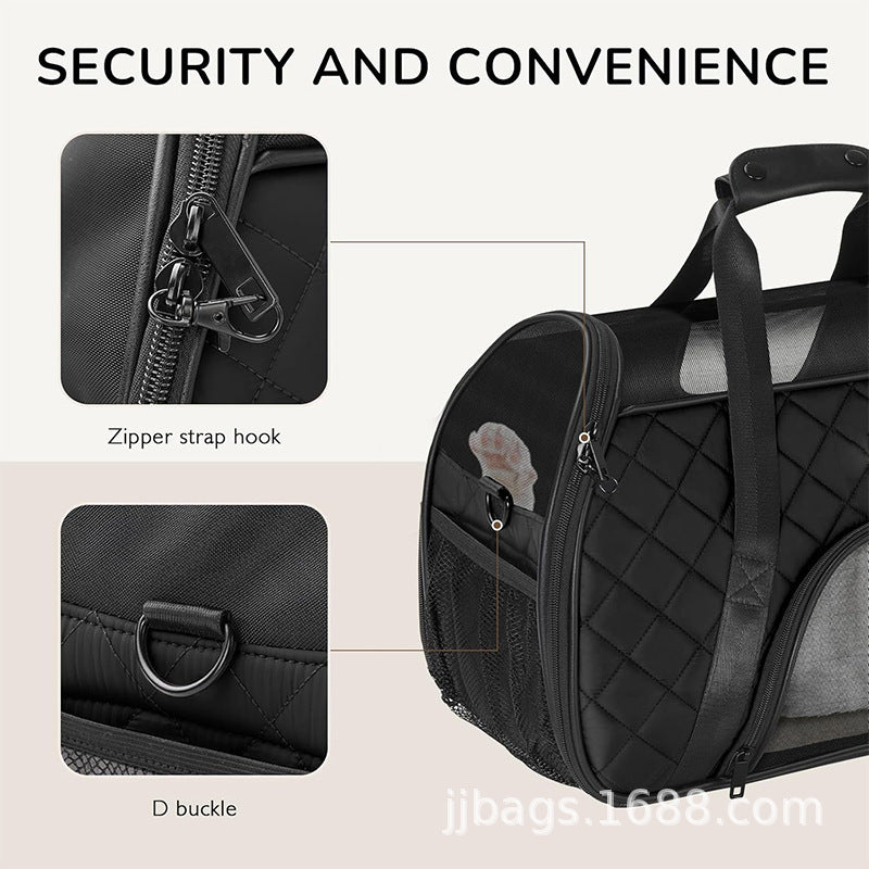 Closed pet transport bag with breathable mesh Bowlift