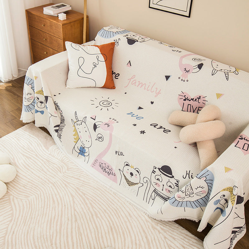 Soft Plush Bunny Pattern Throw Blanket
