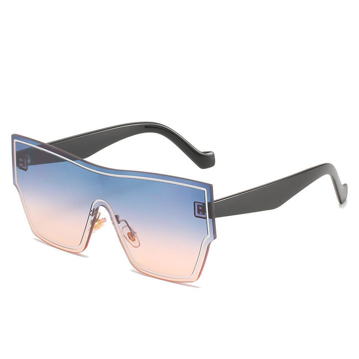 Women futuristic oversized wraparound sunglasses Bowlift